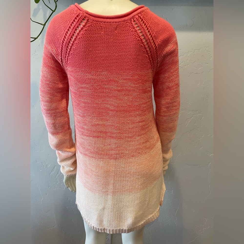 Women’s 100% cotton open cableknit Gradient Sweater tunic size Small - Picture 3 of 8